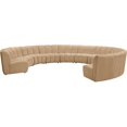 thumbnail image 4 of Maklaine Modern / Contemporary Camel Velvet 10pc. Modular Sectional, 4 of 10