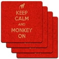 thumbnail image 1 of Keep Calm And Monkey On Chimp Ape Low Profile Cork Coaster Set, 1 of 1