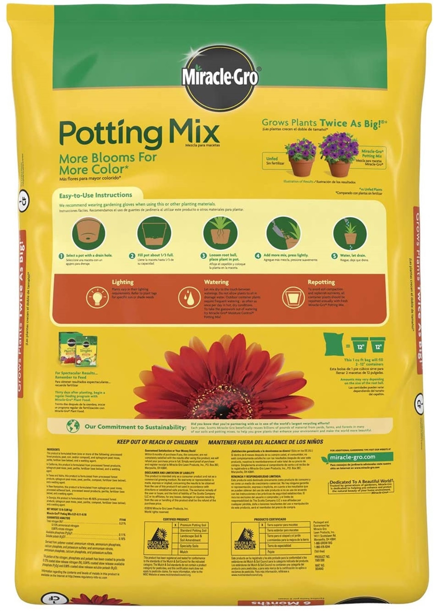 Miracle-Gro Potting Mix 1 cu. ft., For Use With Container Plants - image 3 of 5