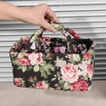 thumbnail image 4 of Yucurem Boho Fabric Storage Basket with Handles, Portable Quilted Baskets for Storages, Foldable Floral Laundry Organizer Bin for Home Picnic Shopping Travel, 8.66" x 4.72" x 4.72", 4 of 5