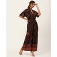 thumbnail image 3 of Moomaya Women's Printed Jumpsuit, V-Neck Sleeveless Wide Leg Loose Boho Style Jumpsuits, 3 of 9