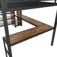 thumbnail image 4 of Queen Size Loft Bed Frame with Built-in Wardrobe, Heavy-Duty Metal Loft Bed with L-shaped Desk and USB, LED, High Loft Bed  for Adults, No Box Spring Needed, Wood, 4 of 7