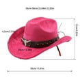 thumbnail image 3 of YAYUBA Western Cowboy Hat for Men and Women - Elegant Suede Panama Hat Adjustable Soft Cowgirl Hat for Outdoor Activities with Wide Edge,Hot Pink, 3 of 4
