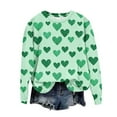 thumbnail image 5 of BLVB Womens St. Patricks Day Shamrock Sweatshirt Raglan Sleeve Clover Print Jumper Crew Neck Pullover Tops Gifts for Women, 5 of 5