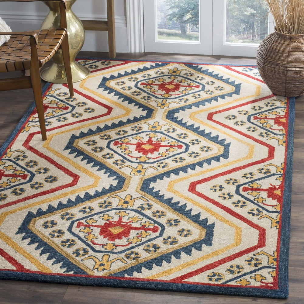 SAFAVIEH Aspen Christal Southwestern Wool Area Rug, Ivory/Multi, 8' x