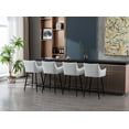 thumbnail image 3 of Dayalane 26" Counter Height Bar Stools Set of 2, Modern Faux Leather Upholstered Barstools with Back and Footrest, Kitchen Island Bar Stools with Armrests for Pub Home Bar Dining Room Bistro, White, 3 of 9