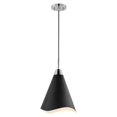 thumbnail image 2 of 60/7475-Nuvo Lighting-Tango - 1 Light Medium Pendant In Mid-Century Modern Style-18.38 Inches Tall and 12 Inches Wide-Matte Black/Polished nickel, 2 of 4
