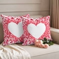 thumbnail image 2 of Valentine's Day Pillow Covers 2 Pack Romantic Sweet Red Pink Gradient Love Heart Pillowcase Waterproof Outdoor Throw Pillow Cover for Patio Garden Square Cushion 26”x26”, 2 of 9