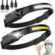 thumbnail image 1 of Avlxt Linterna frontal LED, paquete de 2 linternas recargables para adultos, faro de haz ancho 230, lámpara frontal con sensor de movimiento, diadema ajustable, luz frontal impermeable para exteriores, 1 of 5