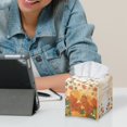 thumbnail image 6 of FUIALDOLG Stylish Tissue Box Cover Square with Maple Leaves Fall - PU Leather Tissue Boxes Holder Waterproof Decorative Cube Cover for Bathroom and Home, 5.1"X5.1"X5.5", 6 of 7