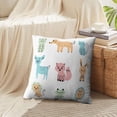 thumbnail image 4 of LALILO Throw Pillow Covers Cute Cartoon Animals Bear Dog Cat Deer Cushion Cover 18" x 18", 4007 Pack, 4 of 6