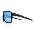 thumbnail image 5 of Mens Wrap Arm Oversized Sport Rectangle Mirror Lens Plastic Sunglasses Black - Blue Mirror, 5 of 7