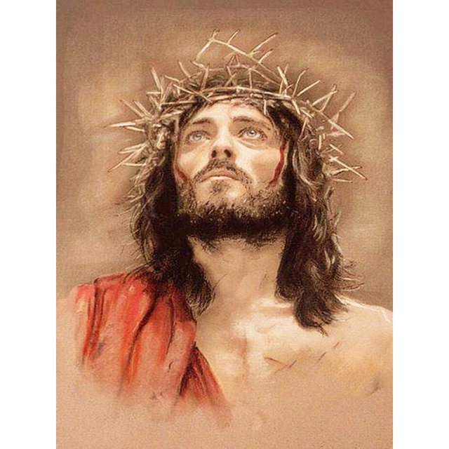 Kits de pintura de diamante 5D DIY Taladro cuadrado completo Mira hacia arriba Imagen de mosaico de Jesús Sywqhk Decoración hogareña