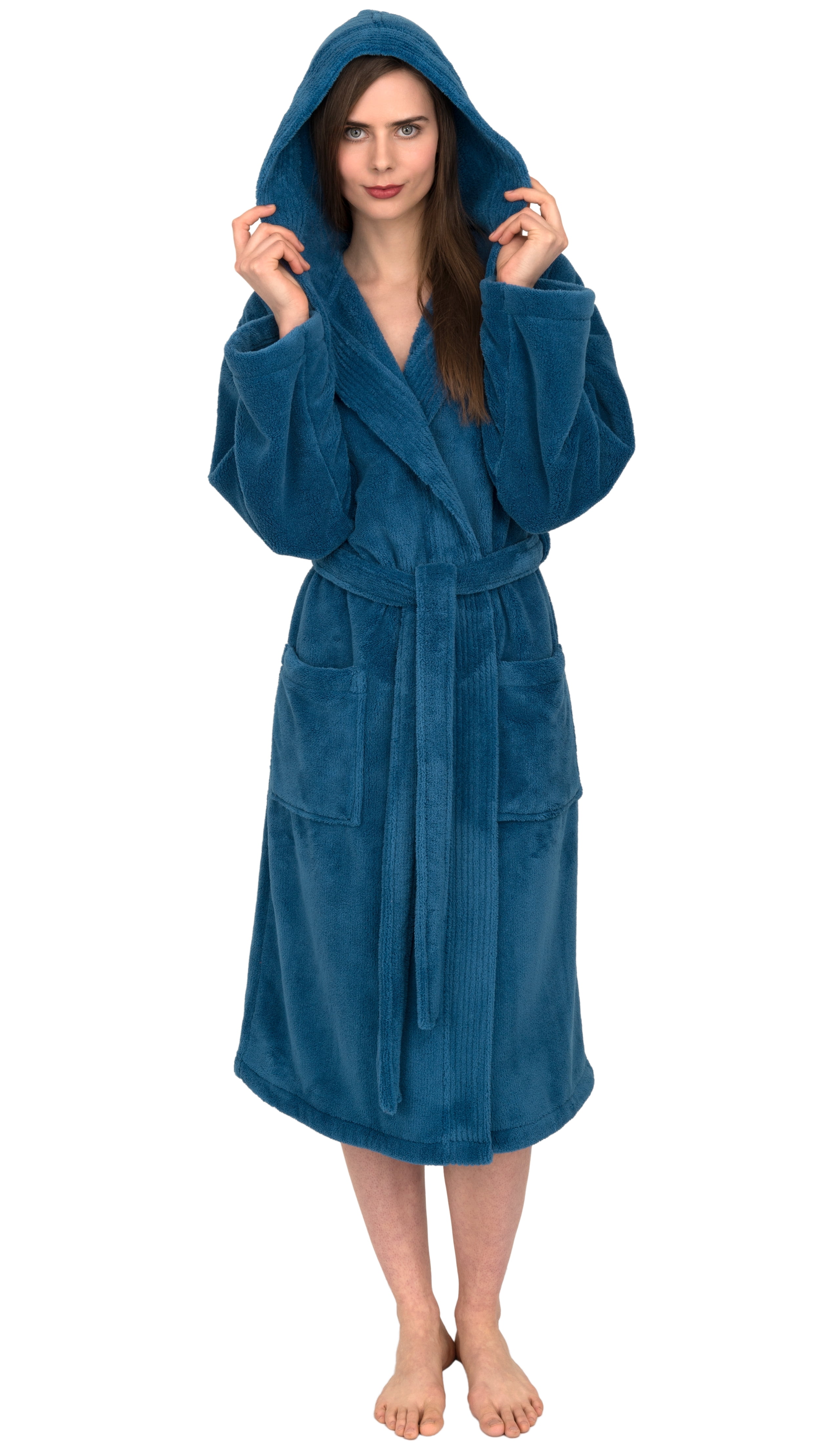 TowelSelections TowelSelections Women's Robe, Plush Fleece Hooded Spa