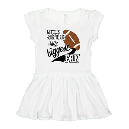 

Inktastic Little Sister and Biggest Fan- Football Player Gift Baby Girl Dress