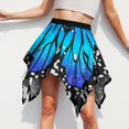 thumbnail image 2 of XIAONU Women's Summer Butterfly Print Skirt High Waisted Handkerchief Hem Casual Mini Skirts, 2 of 4