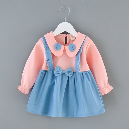 

Tejiojio Girls and Toddlers Soft Cotton Clearance Toddler Kids Baby Girls Cartoon Doll Collar Sling Dress Clothes Outfits