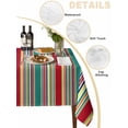 thumbnail image 5 of Green Red Striped Rectangle Tablecloth, Farmhouse Colorful Stripes Waterproof & StainResistant Tablecloth, Washable Oil-proof Table Cover for Dining/Party/Wedding/Camping/Buffet 52x70 In, 5 of 9
