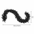thumbnail image 3 of 6Ft Black Halloween Norfolk Pine Garland - Realistic Gothic Faux Garland Mantle Decoration, Black Artificial Hanging Vine Twigs for Door Fireplace Mantle Stairs Holiday Home Party Decoration, 3 of 7