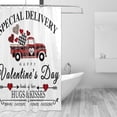 thumbnail image 3 of JOOCAR Happy Valentine’s Day Heart Truck Shower Curtain Special Delivery Loads of Love Hugs and Kisses Farmhouse Bathroom Decor 72 x 72 Inches, 3 of 7