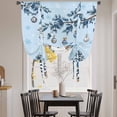 thumbnail image 3 of Blue Christmas Tie Up Curtains for Windows, Adjustable Balloon Window Shades, Snowman Xmas Tree Balls Snowflake Kitchen Window Treatments Farmhouse Short Curtains with Rod Pocket 42"x45", 3 of 8
