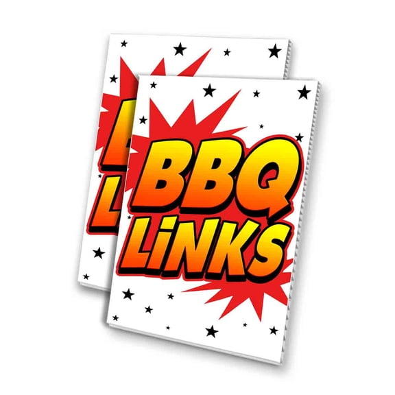 BBQ Links (24" X 36") 4mm Corrugated Plastic Panel, Graphics Applied To 1 Side (Pk of 2)