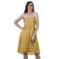 thumbnail image 1 of Moomaya Robes d'Été Sans Bretelles pour Femmes en Crêpe Imprimé, Robe Tube Smockée pour Femmes, 1 of 4