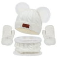 thumbnail image 2 of Lilgiuy Kids Winter Pom Pom Hats Gloves Scarf Set for Girls Boys Toddler Warm Knit Thick 3Pcs Sets for 1-11 Years Old, 2 of 4