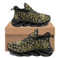 thumbnail image 1 of Zapatillas de baloncesto cómodas con estampado barroco dorado y negro, antideslizantes, con amortiguación, transpirables, con cordones y vulcanizadas., 1 of 6