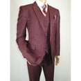 thumbnail image 4 of Mens Three Piece Suit Vested VITALI Soft Fabric With Sheen M3090 Burgundy 3Piece, 4 of 14