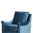 thumbnail image 4 of Living Room 360 Degree Swivel Chair, Blue Velvet Fabric, Solid Wood Construction, High Foam Padding, Curved Arm Design, No Assembly Needed 360-degree Rotating Accent Chair For Room, Upholstered With, 4 of 5