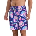thumbnail image 2 of Kdxio colorful Skull mushroom rainbow Pattern Mens Casual Shorts - Drawstring Summer Beach Sports Shorts for Men, 2 of 5