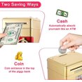 thumbnail image 5 of Hucha electrónica para niños dorada, hucha digital con contraseña, hucha eléctrica grande, cajero automático, caja fuerte, hucha automática para niños de 13,5 x 12, 5 of 5