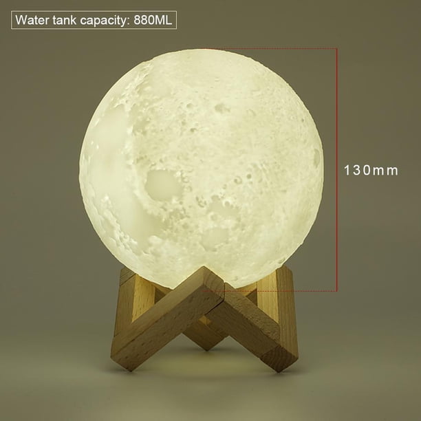 Difusor de aceite esencial humidificador Likrtyny 880 ml recargable lámpara de luna 3D