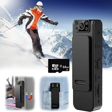 Lindbes New HD 1080P Noise Reduction Camera - 180&deg; Rotatable Lens HD 1080P Body Worn Camera Convenient Back Clip Night Vision Recorder 8 Hours Video Recording (WiFi Version)