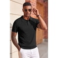 thumbnail image 2 of COOFANDY Mens Golf Polo Shirts Short Sleeve Textured Polo Shirts Slim Fit Button Polo T-Shirt Classic Summer Collared Golf Shirt, 2 of 5