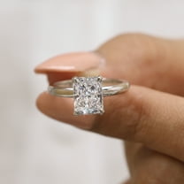 Jewelegant 2.50 Ct Radiant Moissanite Engagemenet Ring - Luxury Diamond Ring - Halo Diamond Wedding Gift Ring for Women