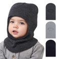 thumbnail image 4 of ievspot Children Winter Hat with Integrated Scarf Yarn Knitted Cap Ear Protection Windproof Warm Headwear for 1-8 Years Old Kids, 4 of 8