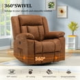 thumbnail image 6 of Korser Massage Swivel Rocker Recliner Chair with USB Ports Faux Leather for Living Room,Light Brown, 6 of 8