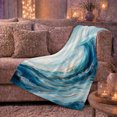 thumbnail image 6 of Crashing Blue Ocean Wave with White Sea Foam, Coastal Surf Art for Beach Lovers, Birthday Gift, Cozy Flannel Blanket for Bedroom and Lounge, Fresh Ocean Home Decor, 6 of 9