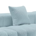 thumbnail image 6 of 84" Teddy Velvet 3-Seater Sofa, Modern Plush Bubble Couch with Deep Seat and 6 Metal Legs, Blue, For Living Room, Bedroom, Office, 6 of 7