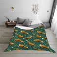 thumbnail image 6 of KLL Green Plants with Fox Print Fleece Throw Blanket, Horizontal Fleece Bedding Cute Soft Blankets Comfy Fleece Flannel Plush Home Decor for Couch & Bed -40"x30", 6 of 9