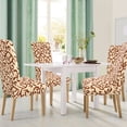 thumbnail image 4 of REGALWOVEN Stretch Spandex Dining Chair Slipcovers Floral Seat Cover Set of 4, Champagne and Coffee Color, 4 of 6