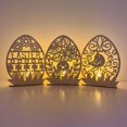 thumbnail image 4 of Wooden Easter Ornament Wood Bunny Flower Egg Unfinished Desktop Crafts for Home Festival Party Tabletop Decoration, 4 of 19