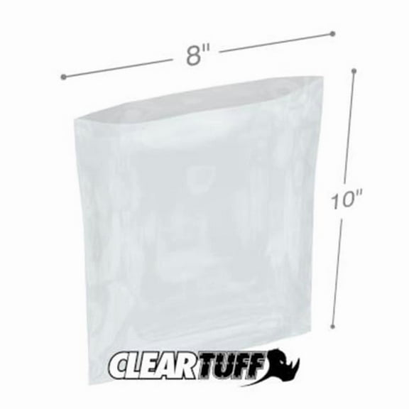 International Plastics PB10810 8 x 10 in. Clear Poly Bags, 0.00125 Gauge - Case of 1000