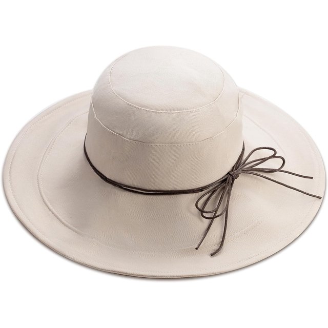 Womens Foldable Shapeable Brim Sun Hat UPF 50+ Cotton Wide Brim Beach Adjustable Chin Strap Hat Sun Protection Cap