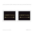 thumbnail image 1 of Cocktails Black and Metallic Gold Wedding Direction Signs, 1 of 2