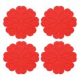 thumbnail image 1 of Uxcell 4 Pack Manteles de Silicona Trivet, Protector de Mesa de Silicona con Patrón de Flores, Mat de Resistencia al Calor para Encimera, Platos Calientes, Ollas y Sartenes, Rojo, 1 of 6