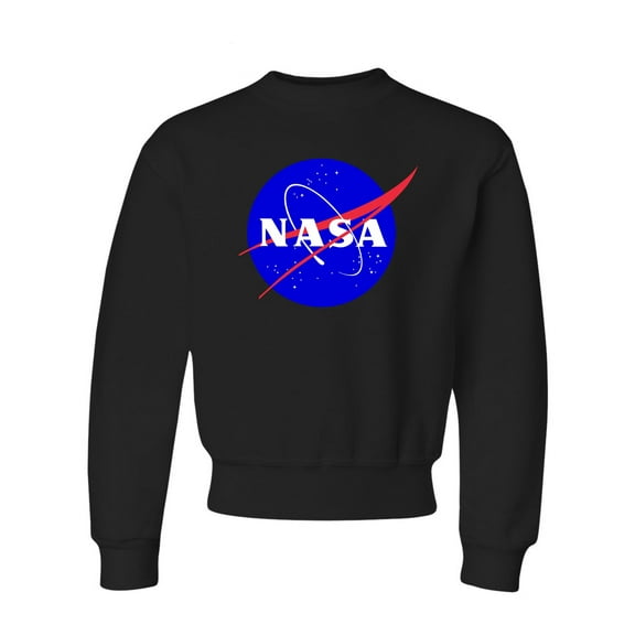 Youth Blue NASA Logo Crewneck Sweatshirt
