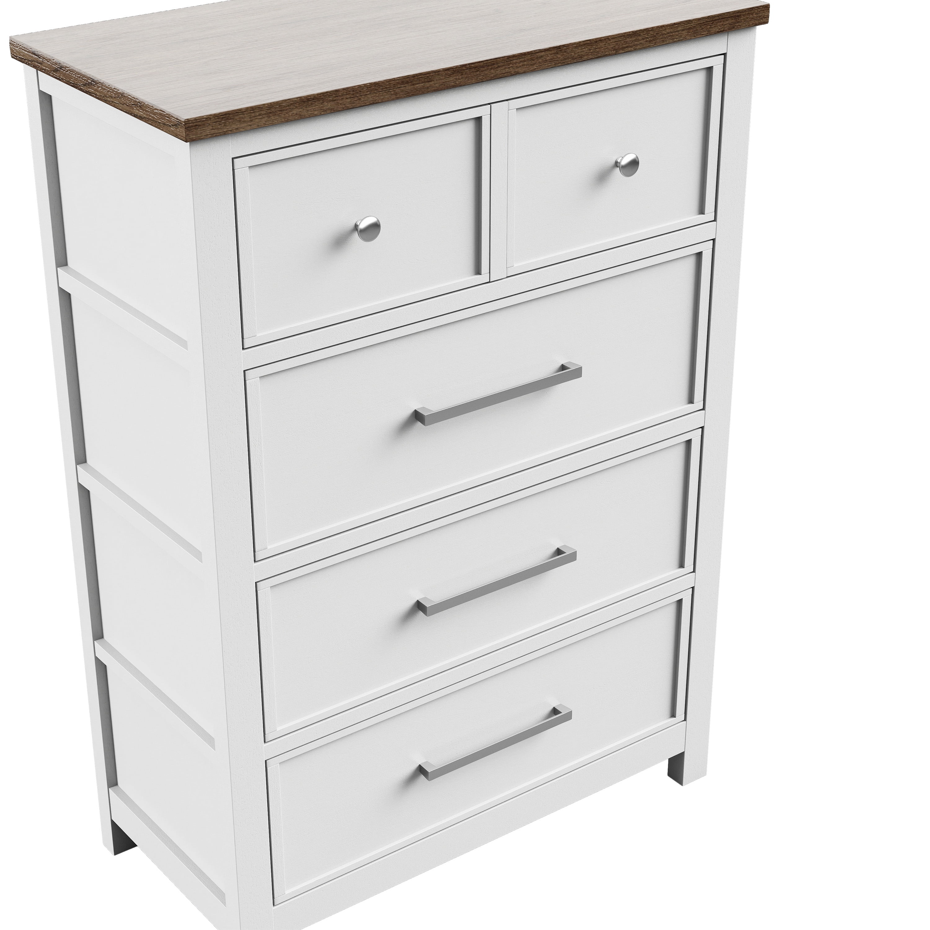 Furniture of America Yvara Modern 4-Drawer Vertical Dresser, White